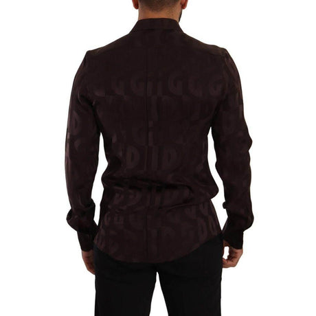 Dolce & Gabbana Bordeaux Silk Shirt - Hilstor