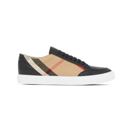 Burberry Black Leather New Salmond Sneakers - Hilstor