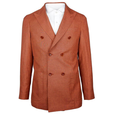 Made in Italy Brown Linen Blazer - Hilstor