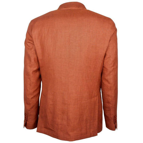 Made in Italy Brown Linen Blazer - Hilstor