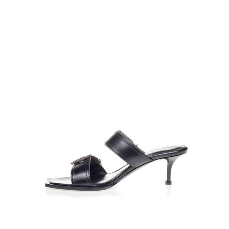 Alexander McQueen Elevate Your Steps in Timeless Black Leather Sandals - Hilstor