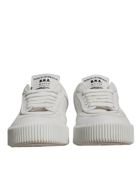 Dolce & Gabbana White Miami Leather Low Top Sneakers Shoes - Hilstor
