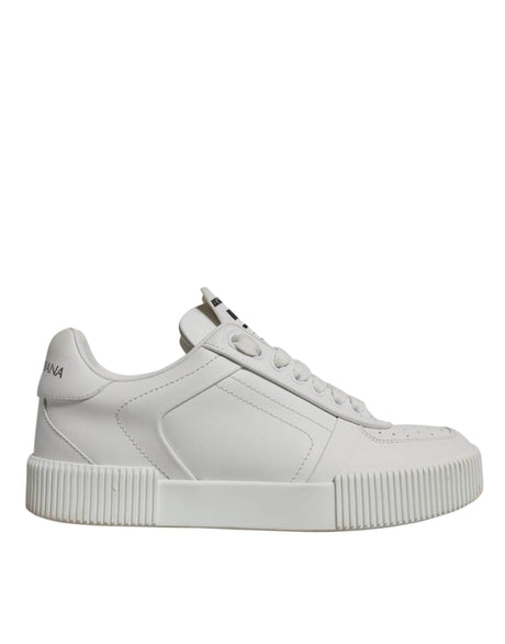 Dolce & Gabbana White Miami Leather Low Top Sneakers Shoes - Hilstor