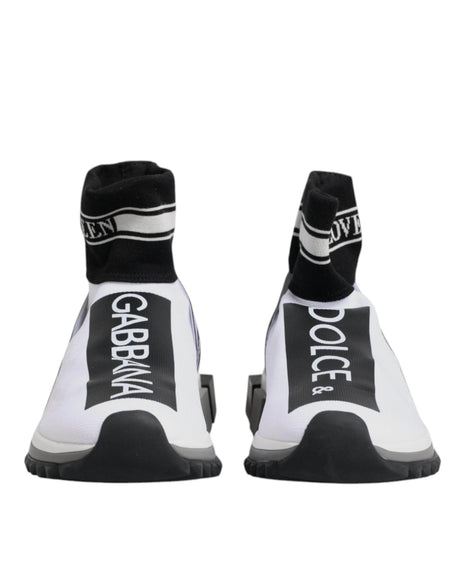 Dolce & Gabbana White Black Sorrento Socks Sneakers Shoes - Hilstor