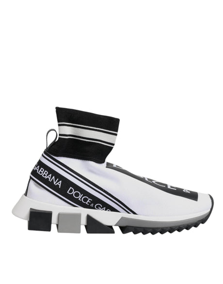 Dolce & Gabbana White Black Sorrento Socks Sneakers Shoes - Hilstor