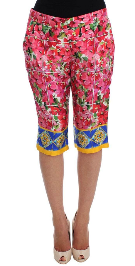 Dolce & Gabbana Multicolor Floral Knee Capris Shorts Pants - Hilstor