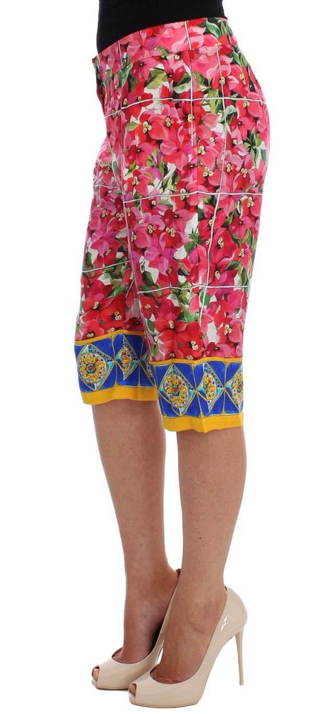Dolce & Gabbana Multicolor Floral Knee Capris Shorts Pants - Hilstor