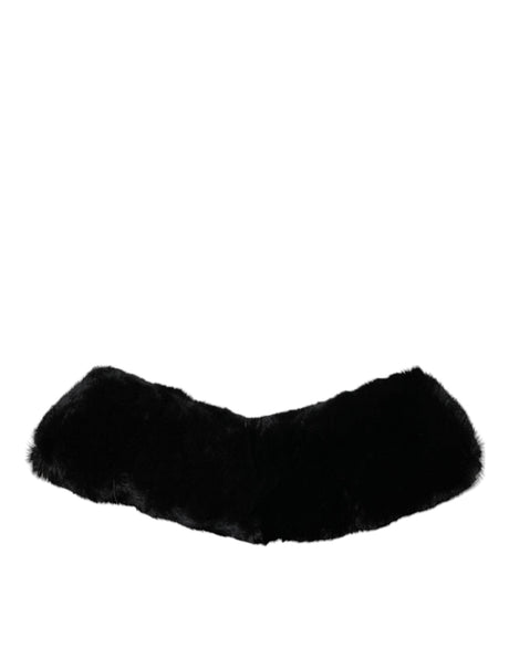 Dolce & Gabbana Black Lamb Fur Collar Women Neck Wrap Scarf - Hilstor