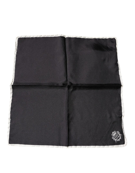 Dolce & Gabbana Black Crown Logo Square Handkerchief Scarf