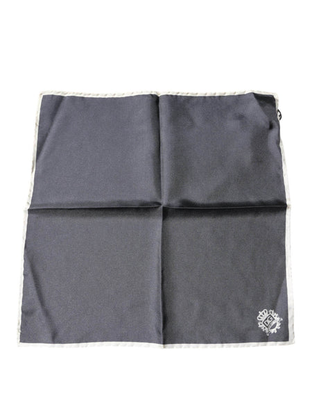Dolce & Gabbana Gray Crown Logo Square Handkerchief Scarf - Hilstor