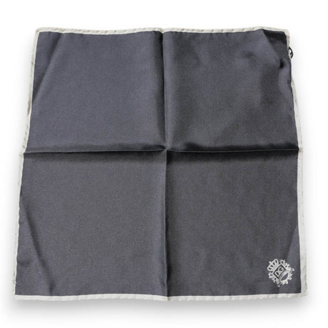 Dolce & Gabbana Gray Crown Logo Square Handkerchief Scarf - Hilstor