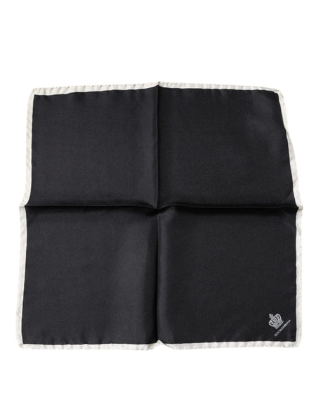 Dolce & Gabbana Black Crown Logo Square Handkerchief Scarf