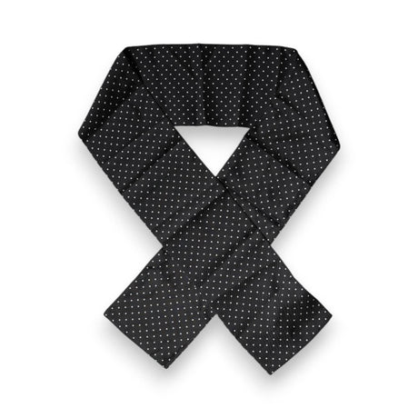 Dolce & Gabbana Black Polka Dots Silk Skinny Neck Wrap Scarf - Hilstor
