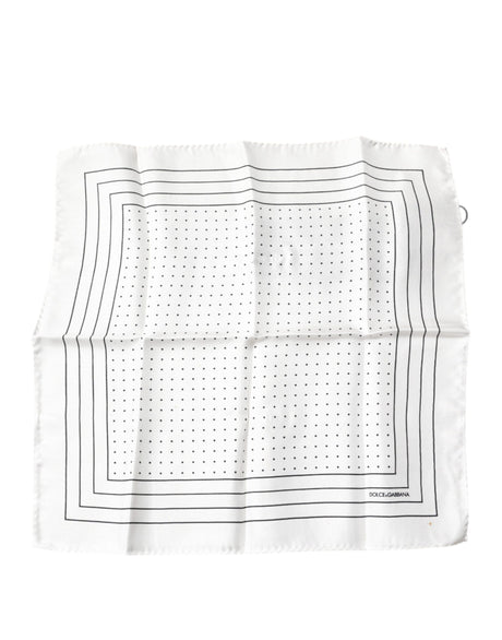 Dolce & Gabbana White Polka Dots Square Handkerchief Scarf