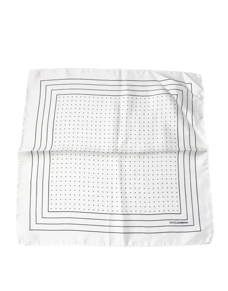 Dolce & Gabbana White Polka Dots Square Handkerchief Scarf