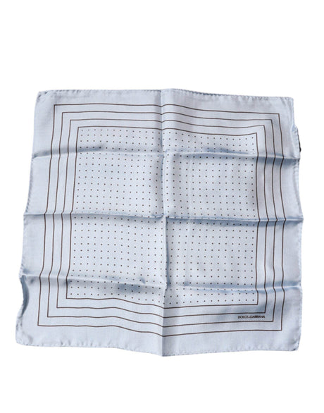 Dolce & Gabbana Sky Blue Polka Dots Square Handkerchief Scarf - Hilstor