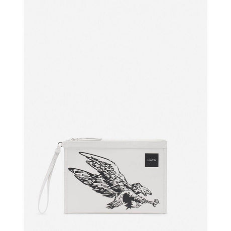 Lanvin White Leather Men Pouch Wallet - Hilstor