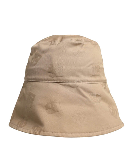 Dolce & Gabbana Beige Logo Monogram Cotton Bucket Cap - Hilstor
