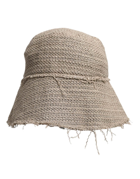 Dolce & Gabbana Beige Linen Wide Brim Bucket Hat - Hilstor