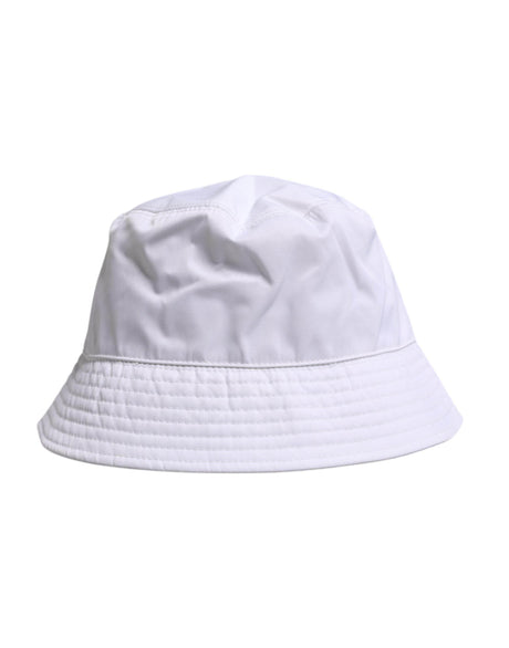 Dolce & Gabbana White Cotton Wide Brim Bucket Hat - Hilstor