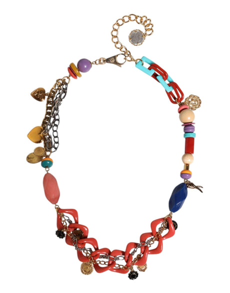 Dolce & Gabbana Multicolor Embellished Waist Chain Belt - Hilstor