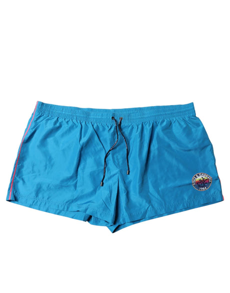 Dolce & Gabbana Turquoise Logo Beachwear Shorts 2Pc Swimwear - Hilstor