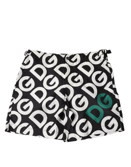 Dolce & Gabbana Black White Logo Beachwear Shorts Swimwear - Hilstor