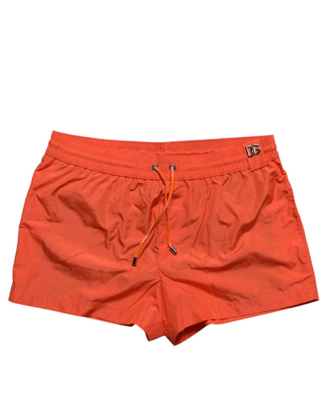 Dolce & Gabbana Orange Polyester Beachwear Shorts 2Pc Swimwear - Hilstor