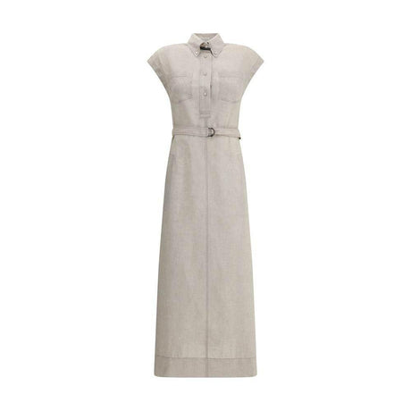 Brunello Cucinelli Long linen Dress - Hilstor
