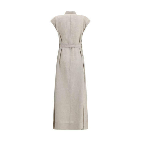 Brunello Cucinelli Long linen Dress - Hilstor