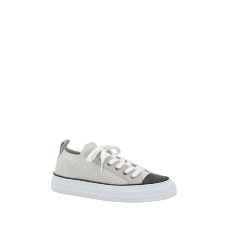 Brunello Cucinelli Mesh cotton and suede Sneakers - Hilstor