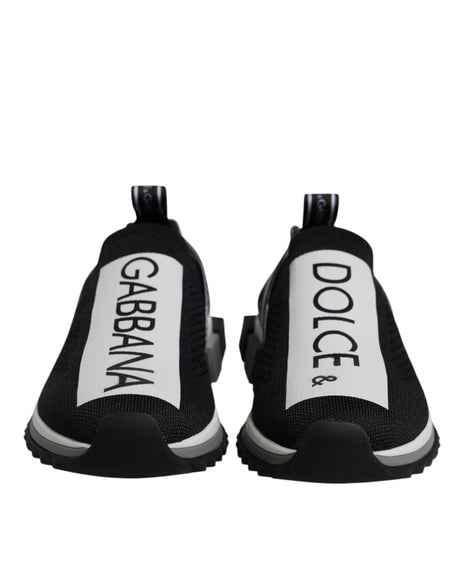 Dolce & Gabbana Black White Slip On Sorrento Sneakers Shoes - Hilstor