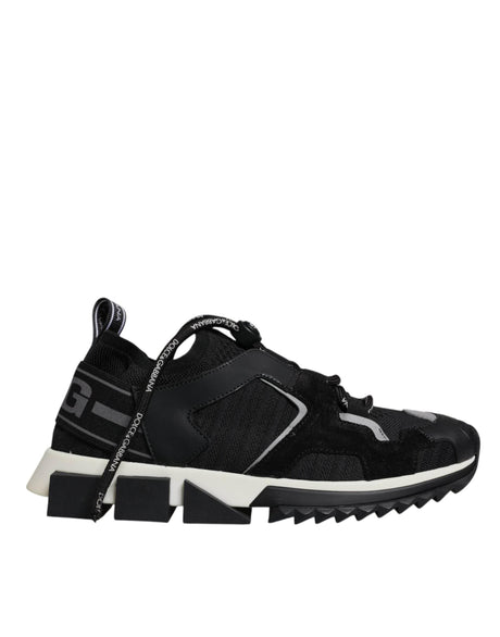 Dolce & Gabbana Black Mesh Sorrento Trekking Sneakers Shoes - Hilstor