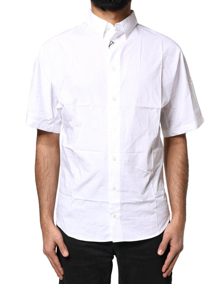 Dolce & Gabbana White Cotton Button Down Casual Men Polo Shirt - Hilstor
