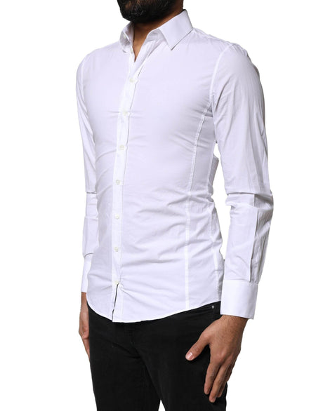 Dolce & Gabbana White SICILIA Cotton Formal Men Dress Shirt - Hilstor