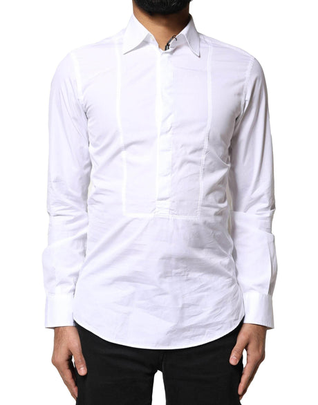 Dolce & Gabbana White Cotton Long Sleeves Formal Dress Shirt - Hilstor