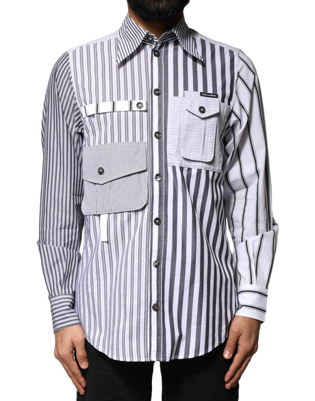 Dolce & Gabbana Multicolor Striped Button Down Casual Shirt - Hilstor