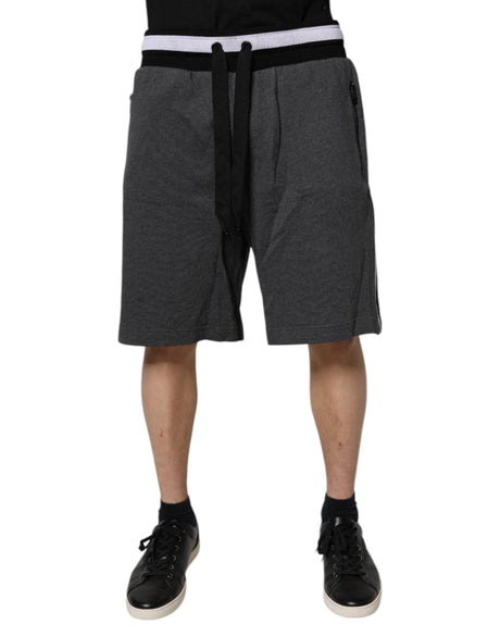 Dolce & Gabbana Dark Gray Cotton Bermuda Sweatshorts Shorts - Hilstor