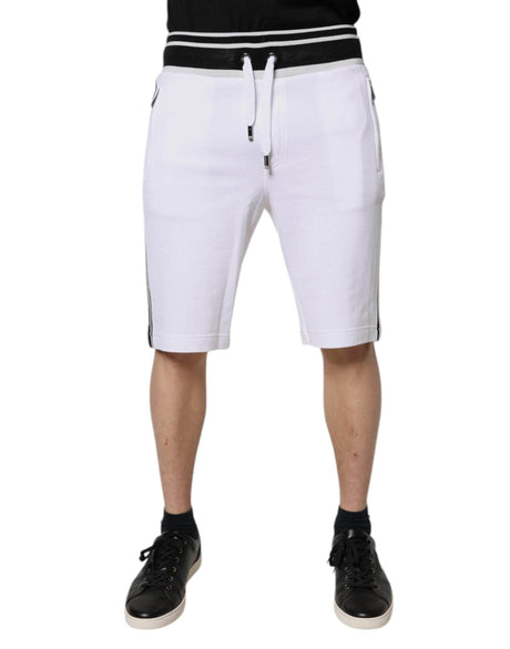 Dolce & Gabbana White King Cotton Bermuda Sweatshorts Shorts - Hilstor