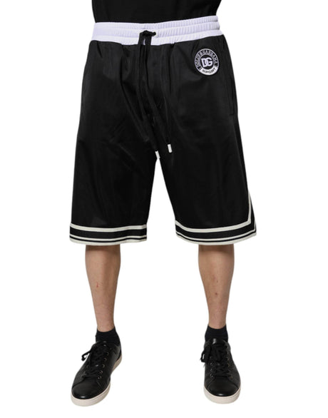 Dolce & Gabbana Black White Men Bermuda Sweatshorts Shorts - Hilstor