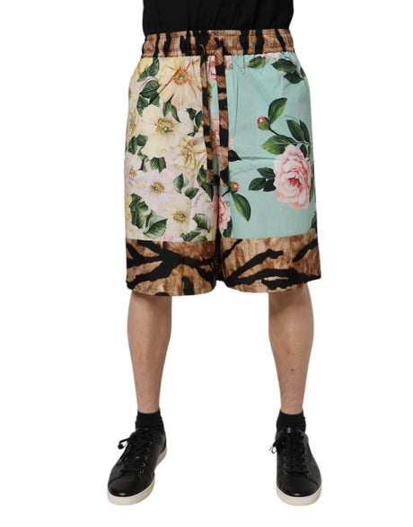 Dolce & Gabbana Multicolor Floral Print Men Bermuda Shorts - Hilstor