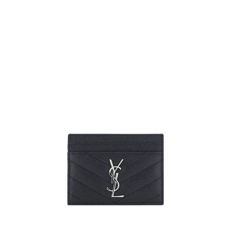 Saint Laurent Black Leather Card Holder - Hilstor