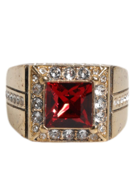 Dolce & Gabbana Gold Tone Sterling Silver 925 Crystals Ring - Hilstor