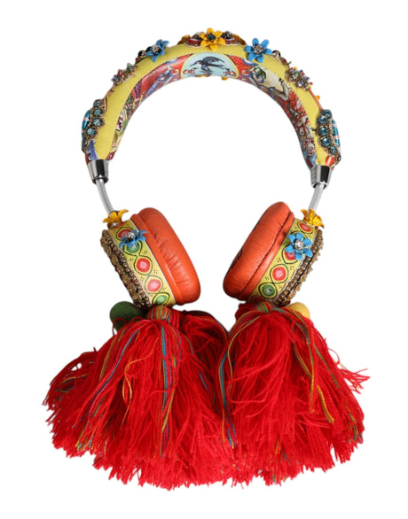 Dolce & Gabbana Multicolor Whimsical Tasseled Crystal Headset Headphones - Hilstor