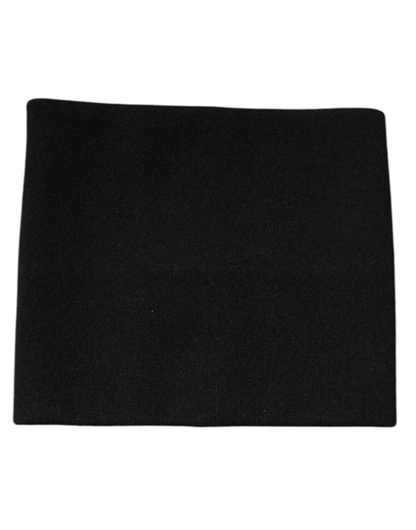 Dolce & Gabbana Black Cashmere Knitted Square Handkerchief Scarf - Hilstor
