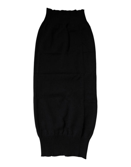 Dolce & Gabbana Black Cashmere Knitted Neck Warmer Foulard Scarf - Hilstor