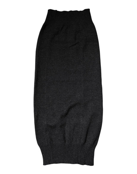 Dolce & Gabbana Black Cashmere Knitted Neck Warmer Foulard Scarf - Hilstor