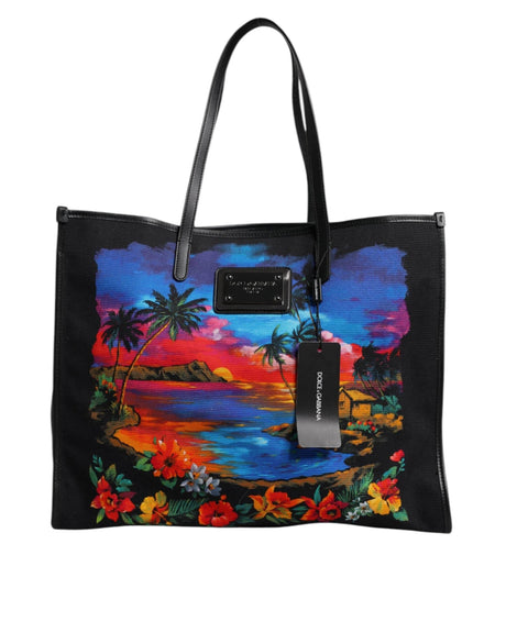 Dolce & Gabbana Multicolor Graphic Printed Top Handle Shopping Tote Bag - Hilstor