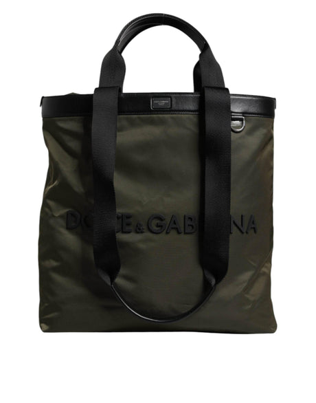 Dolce & Gabbana Military Green Nylon Shoulder Strap Tote Bag - Hilstor