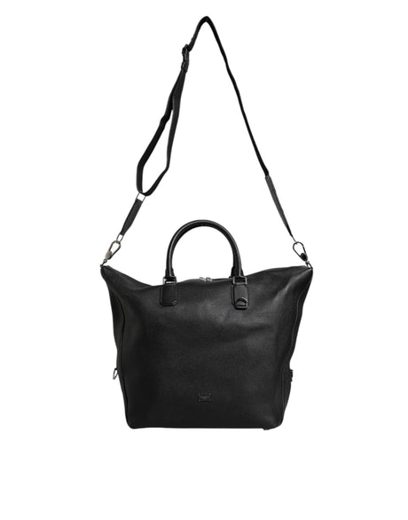 Dolce & Gabbana Black Calfskin Leather Hand Shoulder Duffle Bag - Hilstor